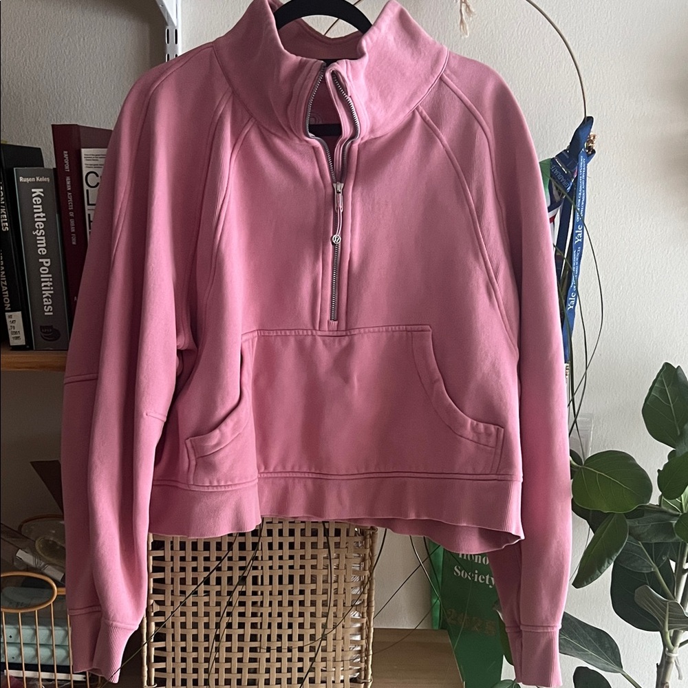 Lululemon Pink Quarter-Zip Pullover Sweatshirt XL